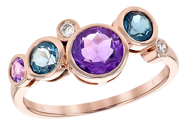 14K Rose Gold Amethyst Ring
