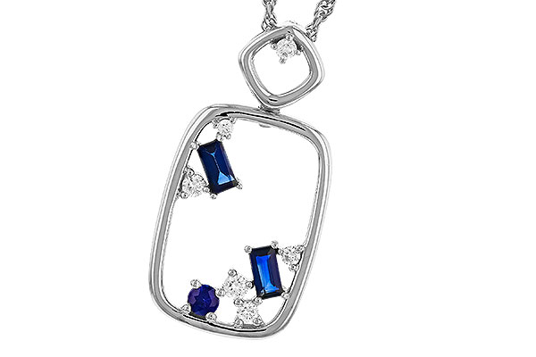 14K White Gold Sapphire Necklace