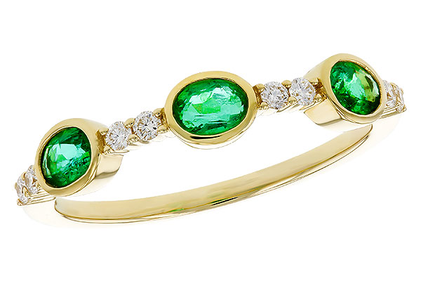 14K Yellow Gold Emerald Anniversary Band