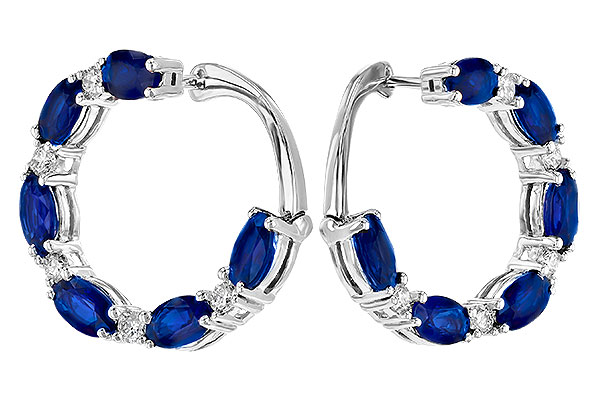 14K White Gold Sapphire Earrings