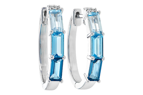14K White Gold Topaz Earrings
