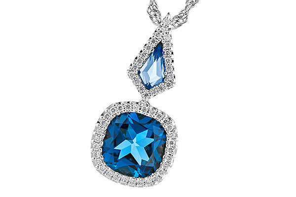 14K White Gold Topaz Necklace