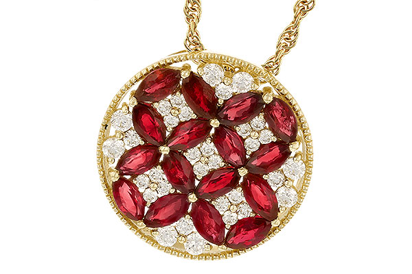 14K Yellow Gold Ruby Necklace