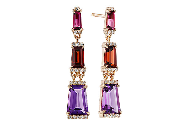 14K Rose Gold Amethyst Earrings