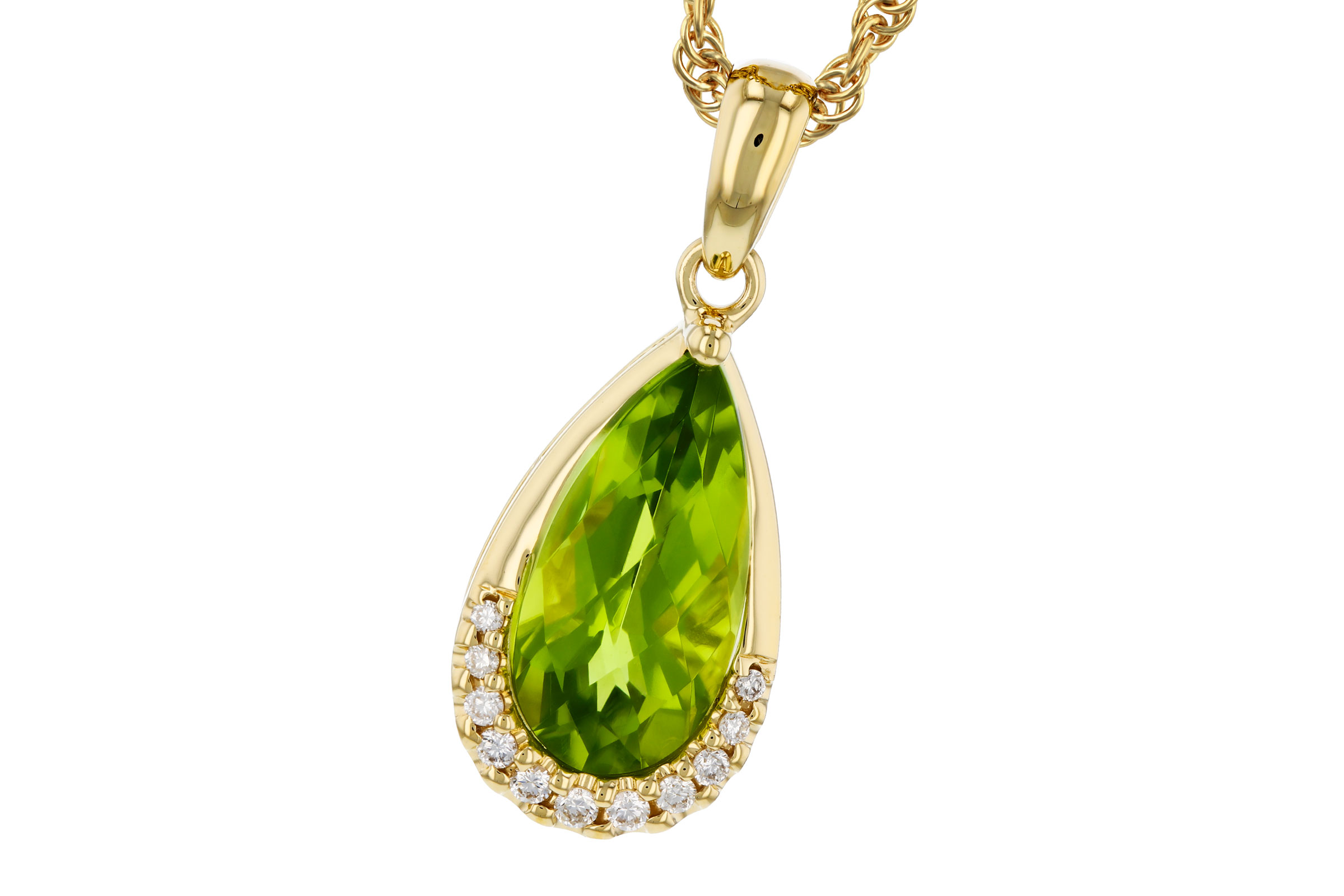 14K Yellow Gold Peridot Necklace