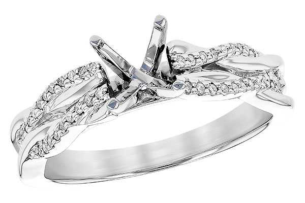14K White Gold Diamond Semi-Mount Ring