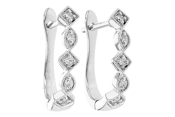 14K White Gold Diamond Earrings