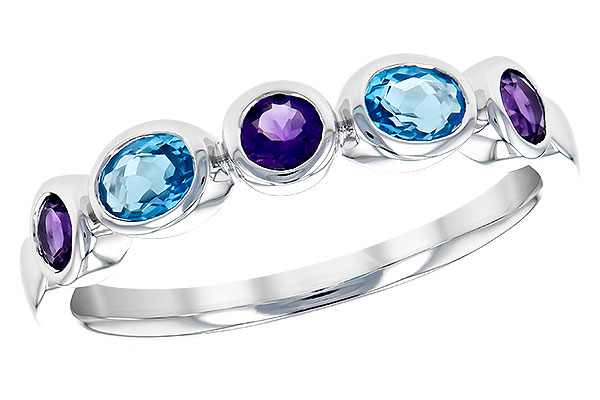 14K White Gold Amethyst Ring