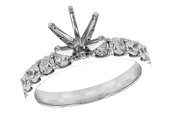 14K White Gold Diamond Semi-Mount Ring