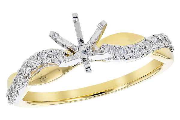 14K Two-Tone Diamond Semi-Mount Ring