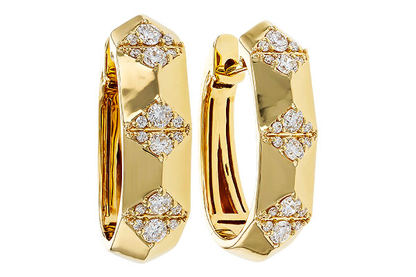 14K Yellow Gold Diamond Earrings