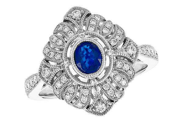 14K White Gold Sapphire Ring