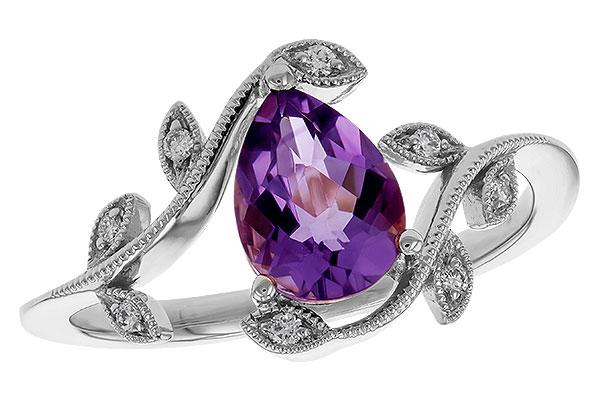 14K White Gold Amethyst Ring