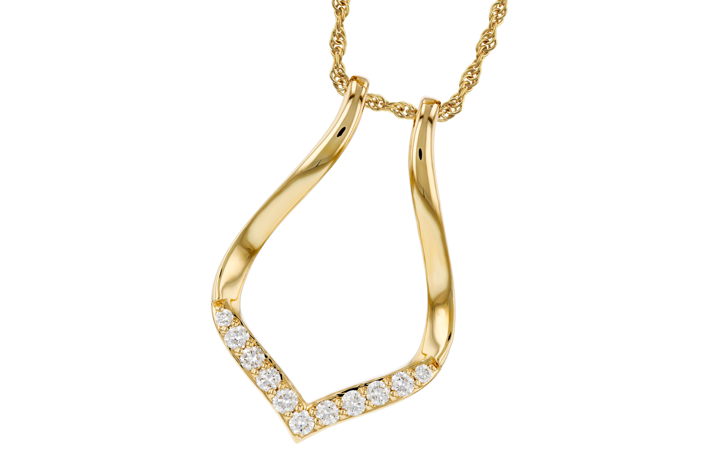 14K Yellow Gold Diamond Necklace