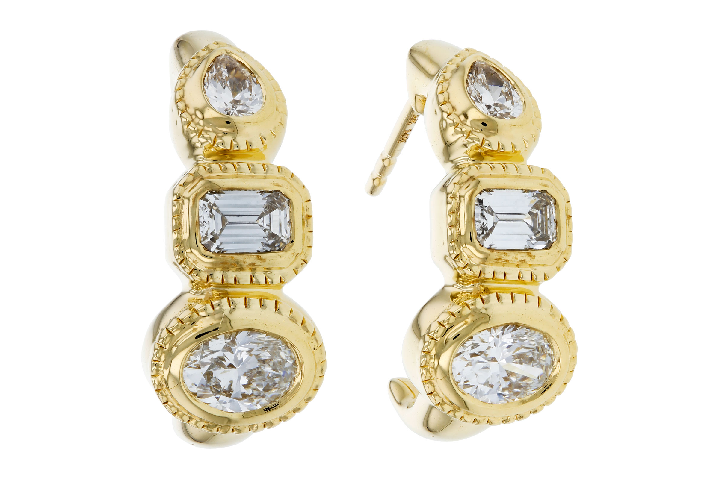 14K Yellow Gold Diamond Earrings