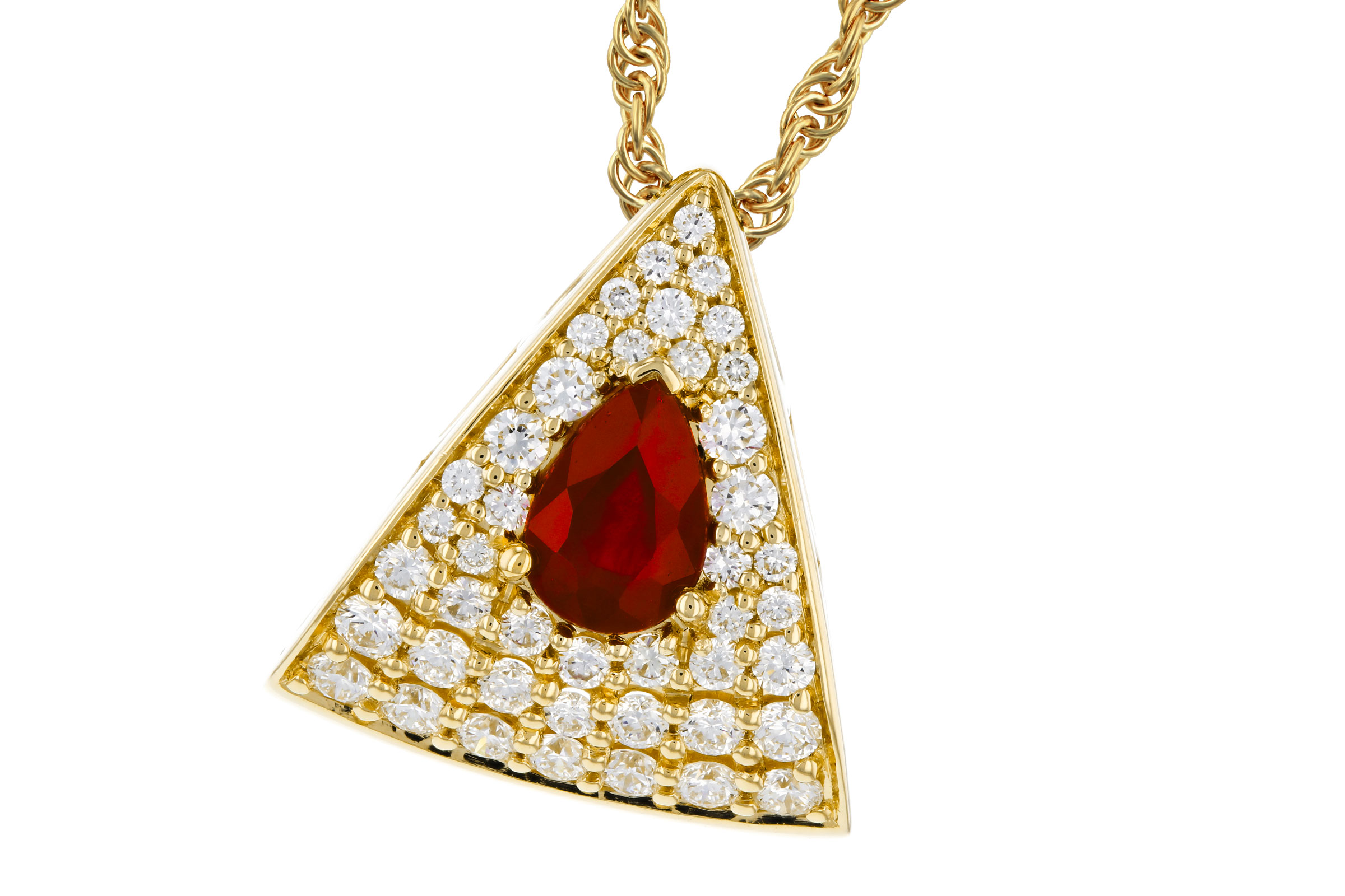 14K Yellow Gold Ruby Necklace