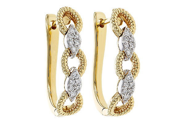 14K Two-Tone Diamond Earrings