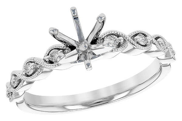 14K White Gold Diamond Semi-Mount Ring