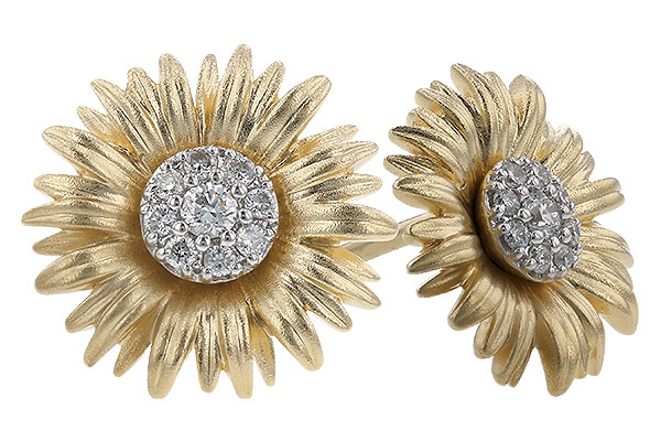 14K Two-Tone Diamond Earrings