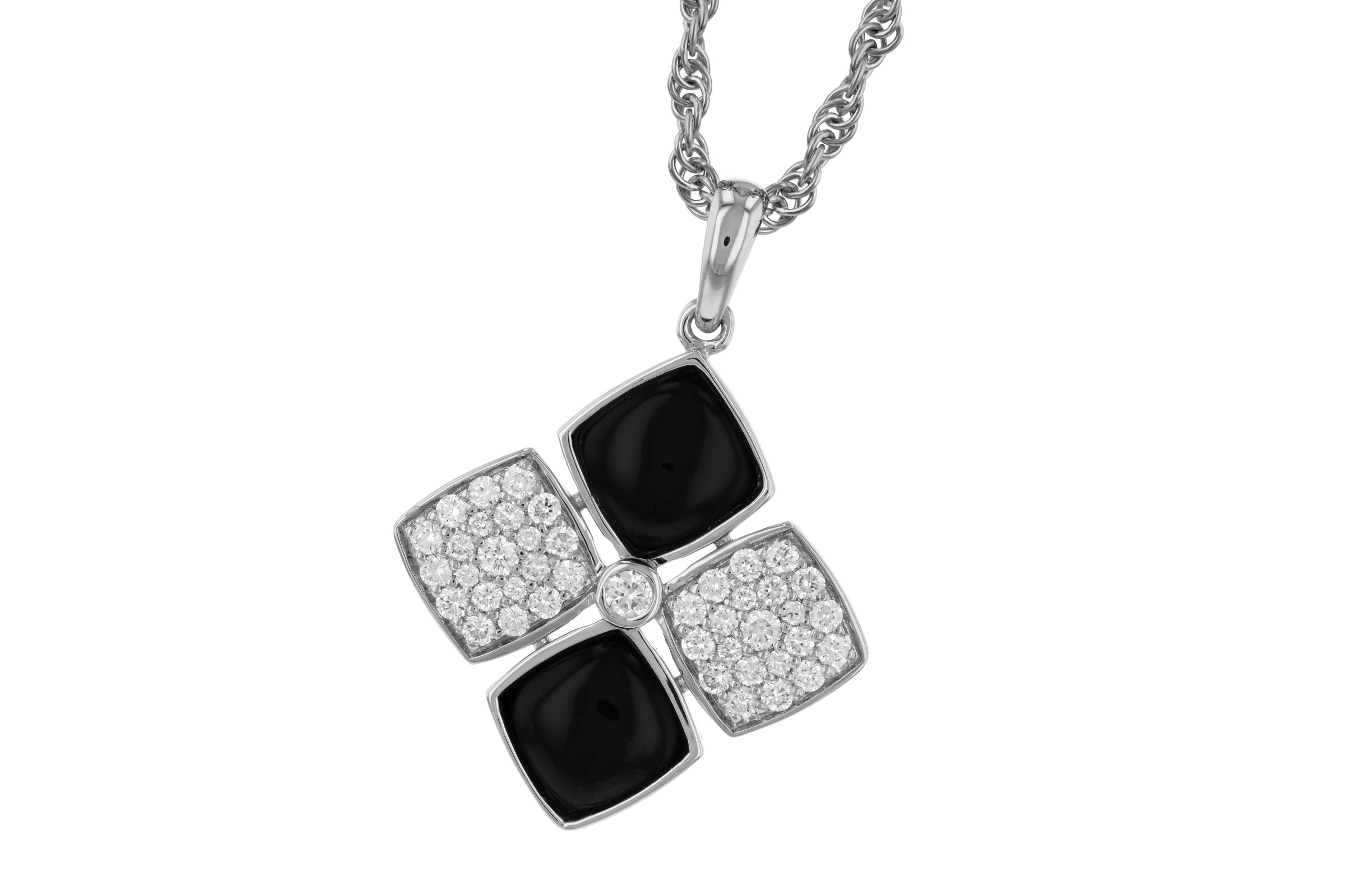 14K White Gold Diamond Necklace