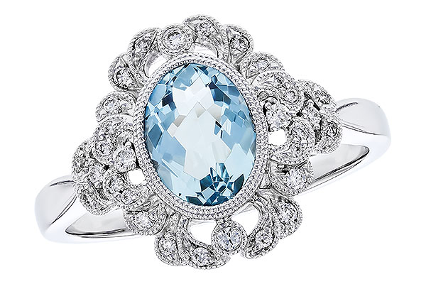 14K White Gold Aquamarine Ring