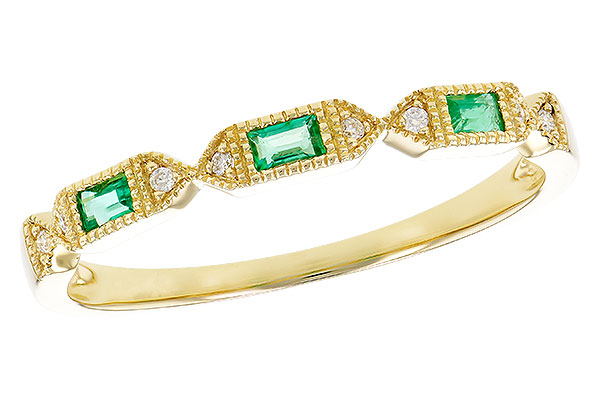14K Yellow Gold Emerald Anniversary Band