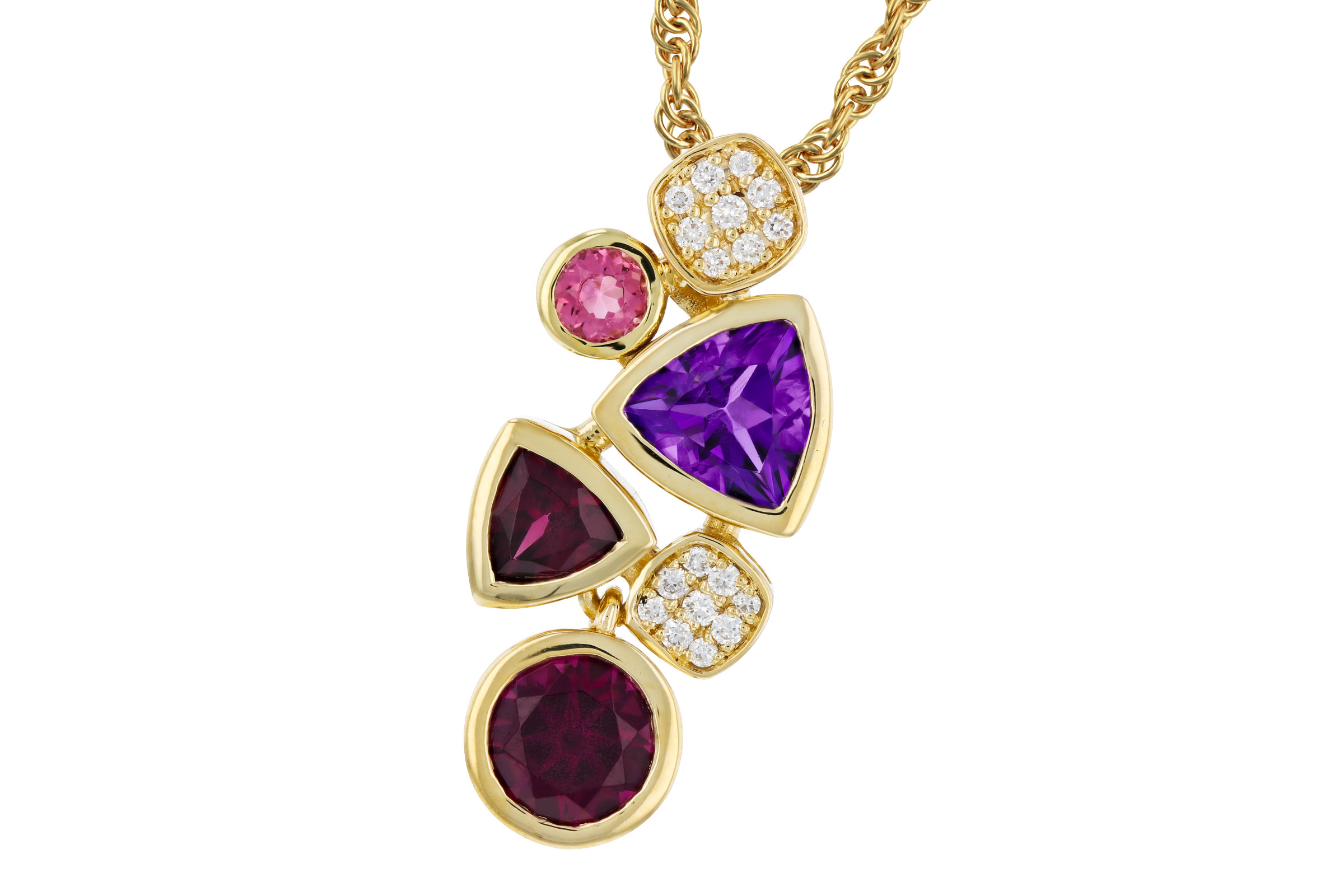 14K Yellow Gold Amethyst Necklace