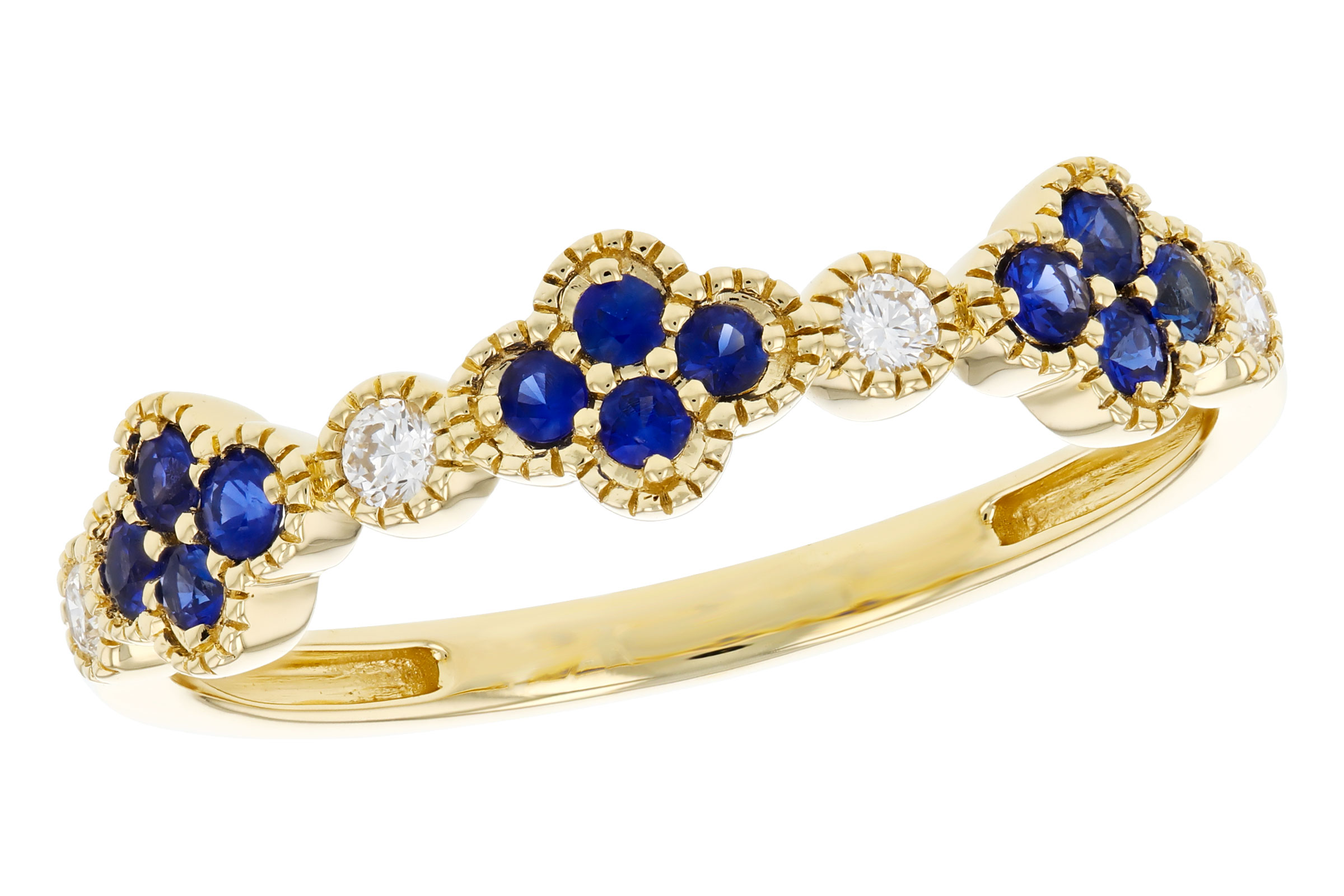 14K Yellow Gold Sapphire Anniversary Band