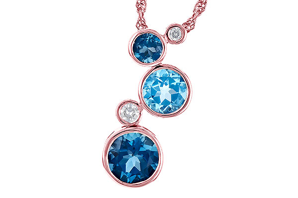 14K Rose Gold Topaz Necklace