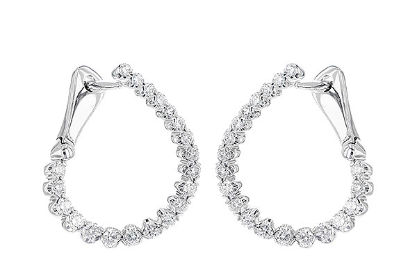 14K White Gold Diamond Earrings