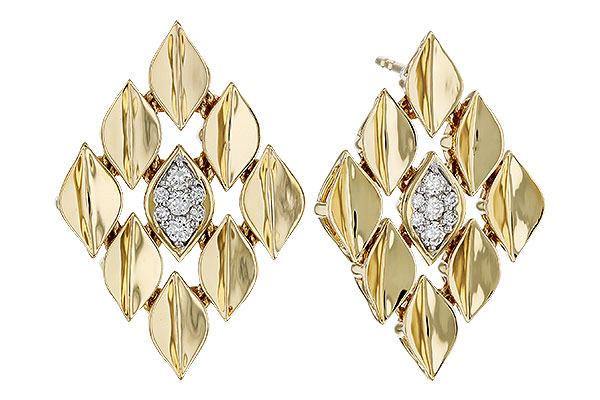 14K Yellow Gold Diamond Earrings