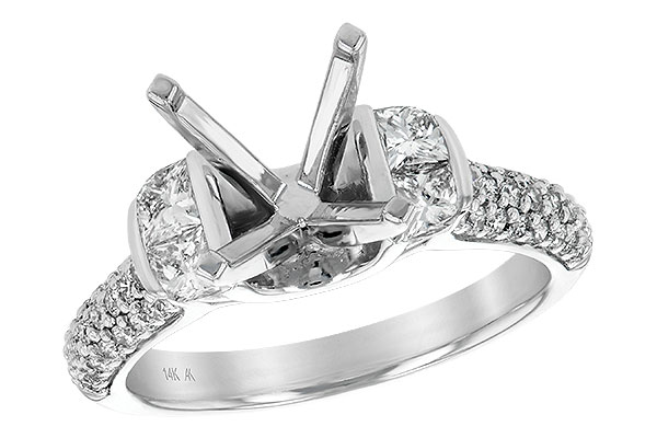 14K White Gold Diamond Semi-Mount Ring