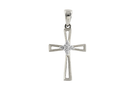 14K White Gold Diamond Pendant