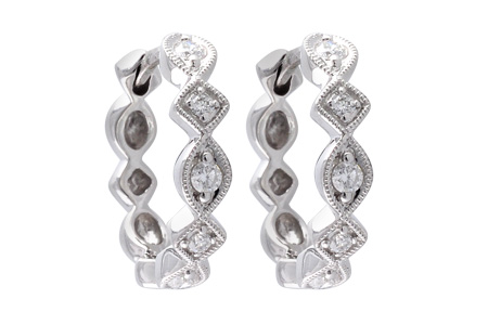 14K White Gold Diamond Earrings