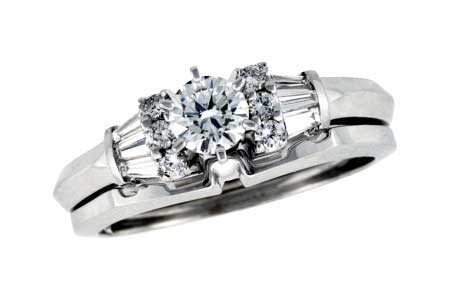 14K White Gold Diamond Wedding Set