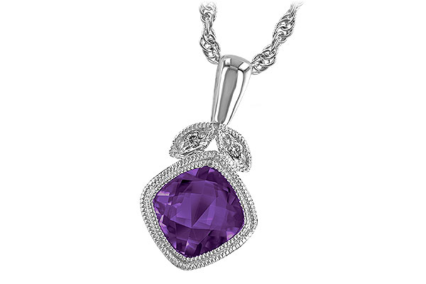 14K White Gold Amethyst Necklace