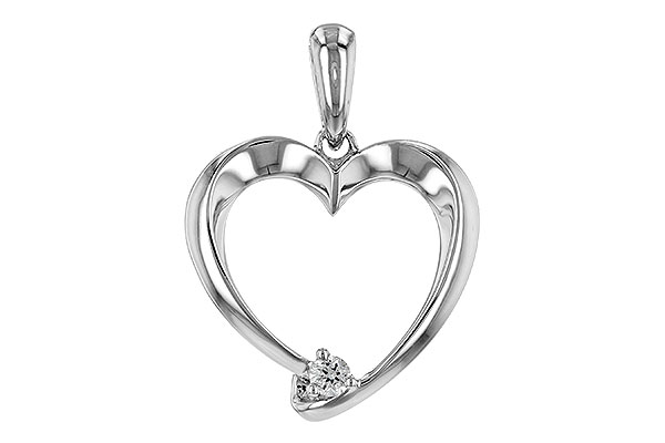 14K White Gold Diamond Pendant