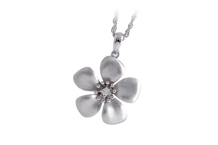 14K White Gold Diamond Necklace