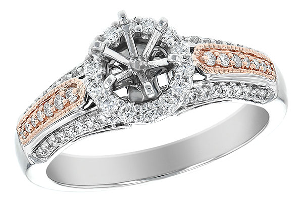 14K Two-Tone Diamond Semi-Mount Ring
