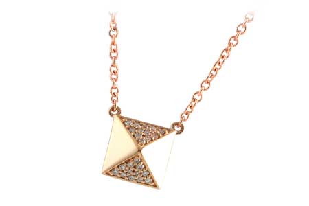 14K Rose Gold Diamond Necklace