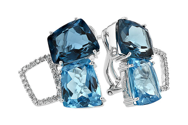 14K White Gold Topaz Earrings