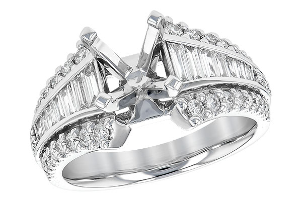 14K White Gold Diamond Semi-Mount Ring