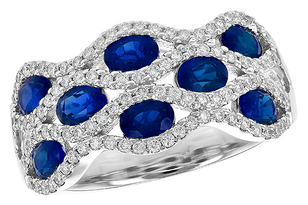14K White Gold Sapphire Anniversary Band