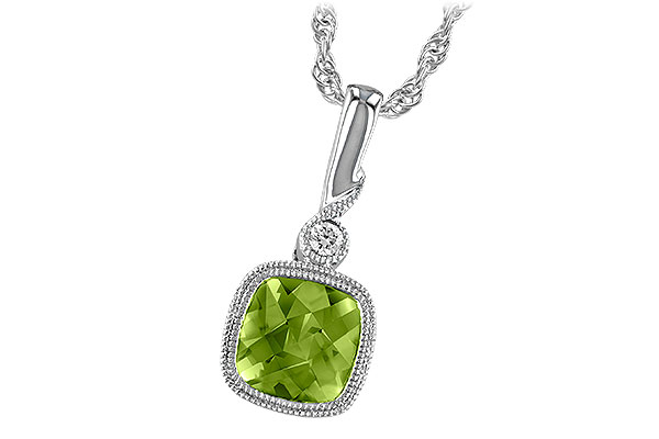 14K White Gold Peridot Necklace