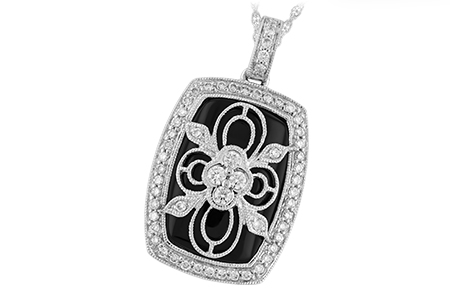 14K White Gold Diamond Necklace