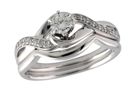 14K White Gold Diamond Wedding Set