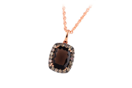 14K Rose Gold Quartz Necklace