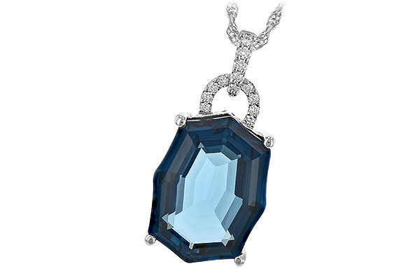 14K White Gold Topaz Necklace