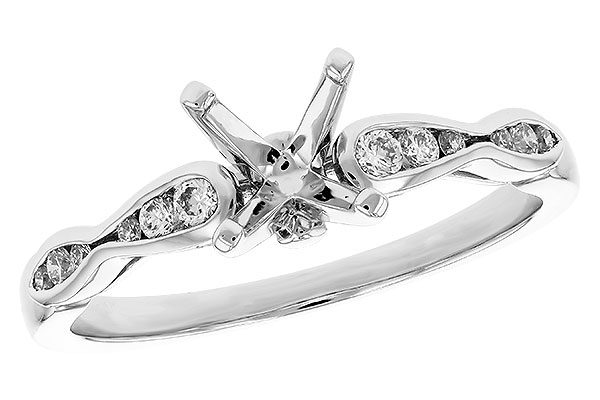 14K White Gold Diamond Semi-Mount Ring
