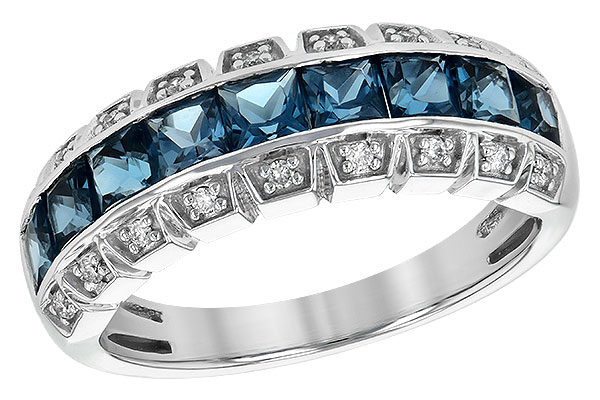 14K White Gold Topaz Anniversary Band